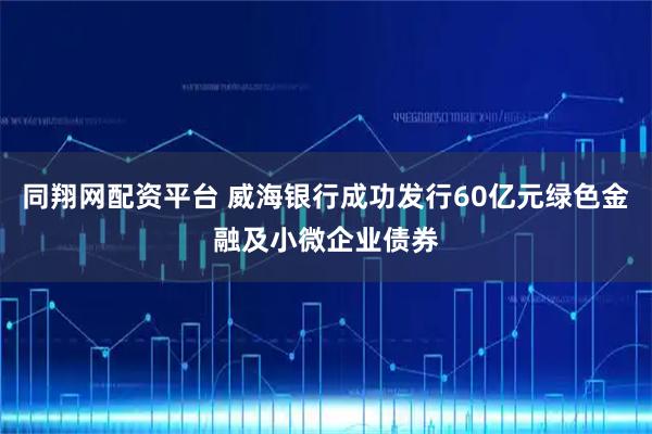 同翔网配资平台 威海银行成功发行60亿元绿色金融及小微企业债券